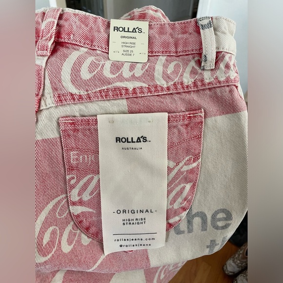 Rollas x Coca Cola Printed Jeans Straight Size 25 NWT - Picture 8 of 8